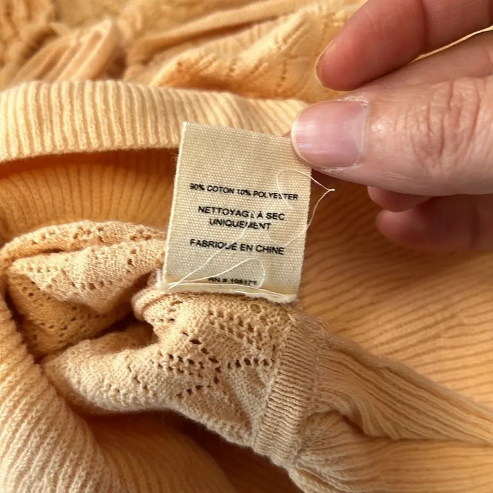 NWT Ulla Johnson | Leland Puff Sleeve Peplum‎ Halter Top Honey Peach Size L Knit